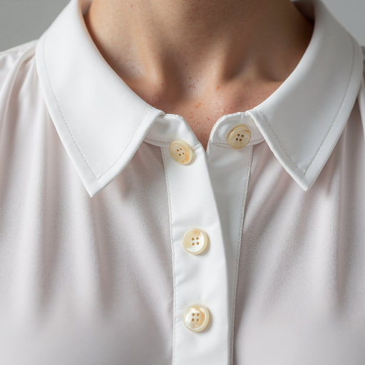 二十八岁左右女性设计师头像，穿白色衬衫，浅色背景，专业拍摄